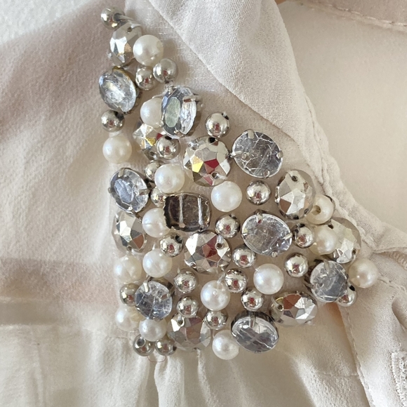 Preloved Star by Juliene MacDonald Woman's Embellished Collar Blouse Size UK 8 - Picture 5 of 9